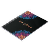 Carnet Mandala de fleurs en bleu et mauve (Côté gauche)