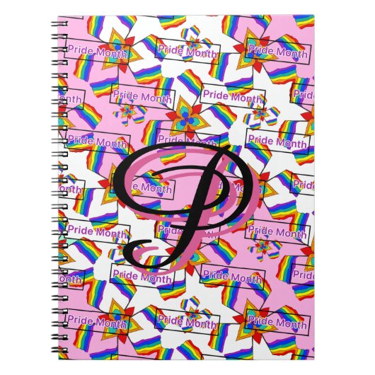 Carnet Mandala de la fierté à monogramme arc-en-ciel - Gé (Devant)