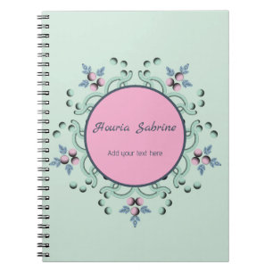 Carnet Mandala Doodles Floral Rose Turquoise Moderne