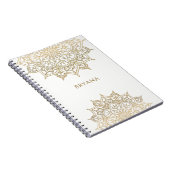 Carnet Mandala doré Glamour chic moderne blanc (Côté Droit)