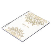 Carnet Mandala doré Glamour chic moderne blanc (Côté gauche)