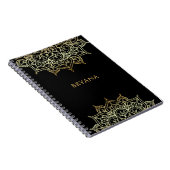Carnet Mandala doré Glamour chic noir Moderne Glamour (Côté Droit)