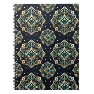 Carnet Mandala émeraude dorée