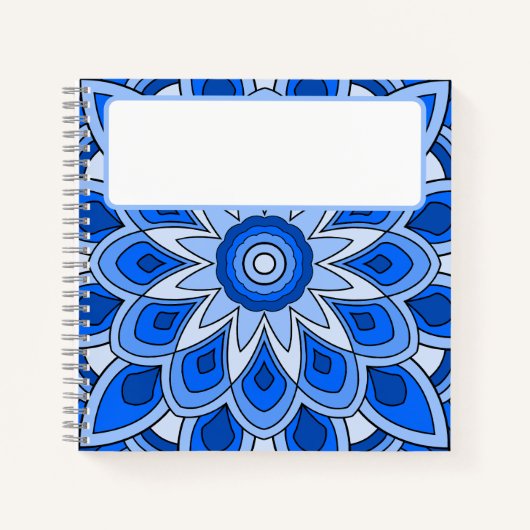 Carnet Mandala en bleu (Devant)