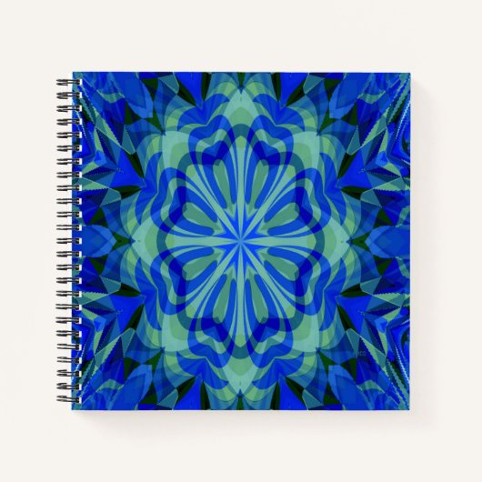 Carnet Mandala en bleu... (Devant)