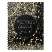Carnet Mandala enchanteur avec étoiles d'or Personnalisé (Devant)