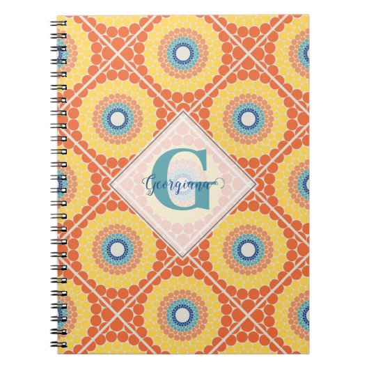 Carnet Mandala Eté Egéenne Carrelée Personnalisée (Devant)