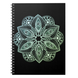 Carnet Mandala Exotic Tribal Green Gradient