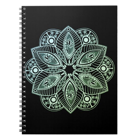 Carnet Mandala Exotic Tribal Green Gradient (Devant)