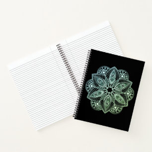 Carnet Mandala Exotic Tribal Green Gradient