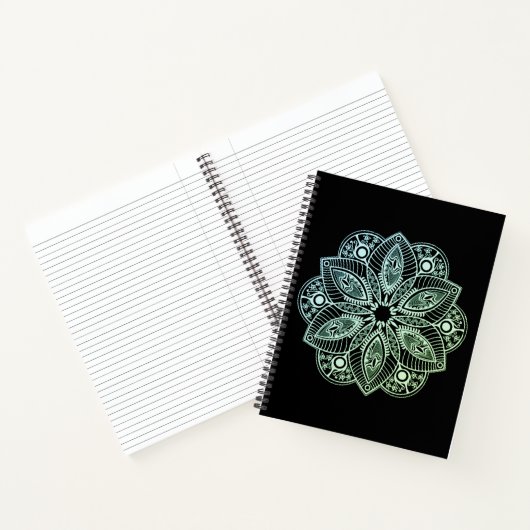 Carnet Mandala Exotic Tribal Green Gradient (Intérieur)