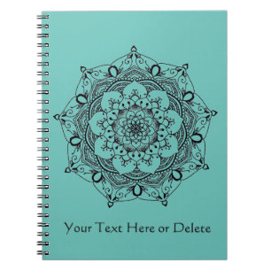 Carnet Mandala fait sur commande de fleur de henné de