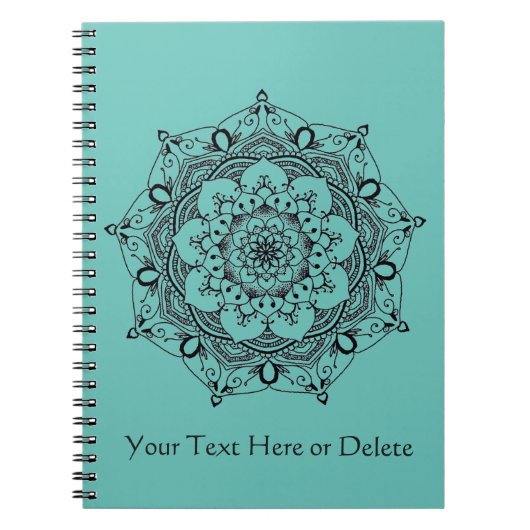 Carnet Mandala fait sur commande de fleur de henné de (Devant)