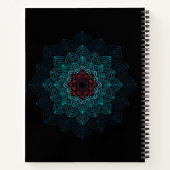 Carnet Mandala Fleur Aqua et Rouge (Dos)