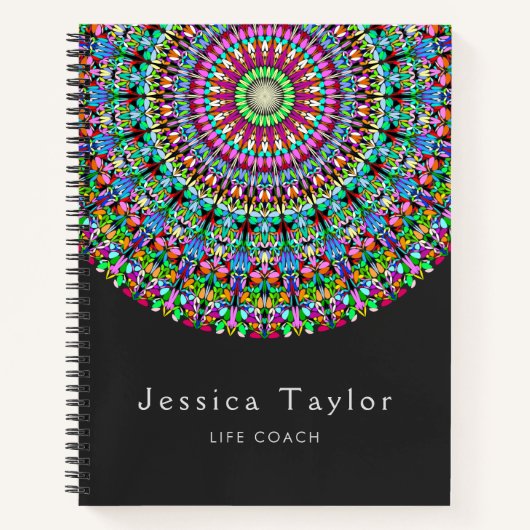 Carnet Mandala floral coloré (Devant)