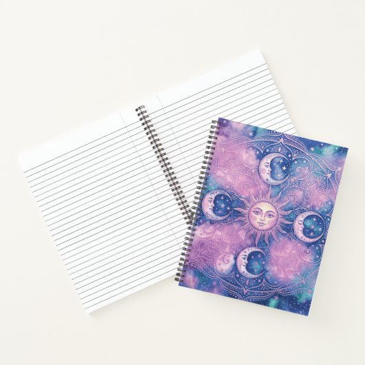 Carnet Mandala Galaxie Nébuleuse Soleil & Lune Céleste (Intérieur)