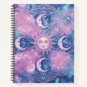 Carnet Mandala Galaxie Nébuleuse Soleil & Lune Céleste (Devant)