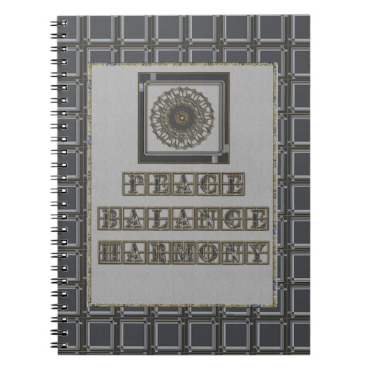 Carnet Mandala Gris Or (Devant)