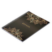 Carnet Mandala Marron Bronze Or Chic Glamour Moderne Glam (Côté gauche)