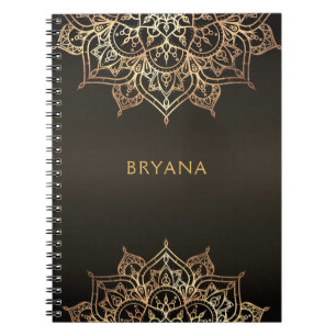 Carnet Mandala Marron Bronze Or Chic Glamour Moderne Glam