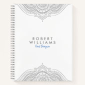 Carnet Mandala moderne gris argent (Devant)
