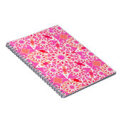 Carnet Mandala motif, tons rose et corail (Côté Droit)