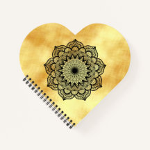 Mandala noir sur fond or doux