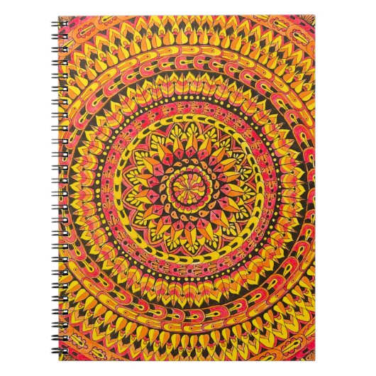Carnet Mandala Original Art couleur orange (Devant)