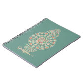 Carnet Mandala Ornementale Rétro Sage & Sable customisé (Côté gauche)