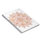 Carnet Mandala rose et orange sur blanc Glam (Côté Droit)