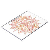 Carnet Mandala rose et orange sur blanc Glam (Côté gauche)