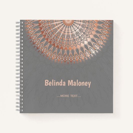 Carnet Mandala rose Gold Grey (Devant)