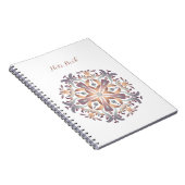 Carnet Mandala rouge vert jaune floral (Côté Droit)