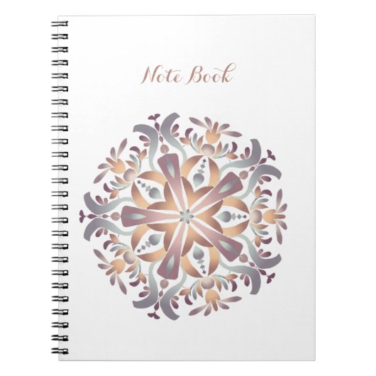 Carnet Mandala rouge vert jaune floral (Devant)