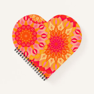 Carnet Mandala superposé orange rose jaune