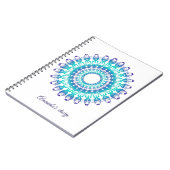 Carnet mandala turquoise ethnique. Texte (Côté gauche)