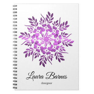 Carnet Mandala. violet floral ethnique