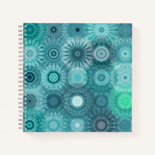 Carnet Mandalas bleus motif orné abstrait
