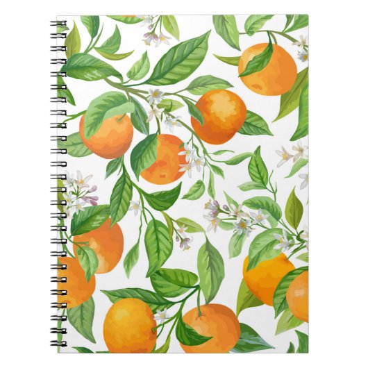 Carnet Mandarin : Motif coloré tropical (Devant)