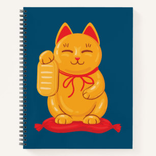 Carnet Maneki Neko Chat d'or japonais, Symbole de richess
