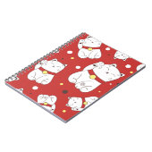 Carnet Maneki-Neko chat, motif japonais de doodle. (Côté gauche)