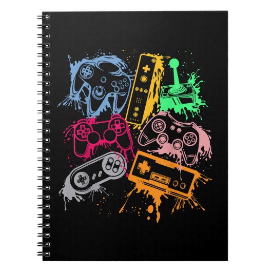 Carnet Manettes de console de jeux vidéo rétro 80's 90's (Devant)