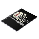 Carnet Manger Dormir Baseball Répéter Drôle Joueur de Bas (Côté gauche)