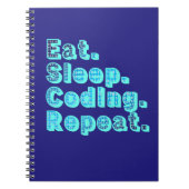 Carnet Manger Dormir Codage Répéter - Humour Tech Drôle (Devant)