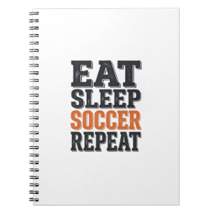 Carnet Manger Dormir Football Répéter Chemise Vintage Typ