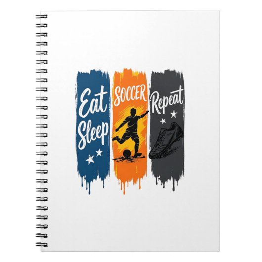 Carnet Manger Dormir Football Répéter Conception de Maill (Devant)
