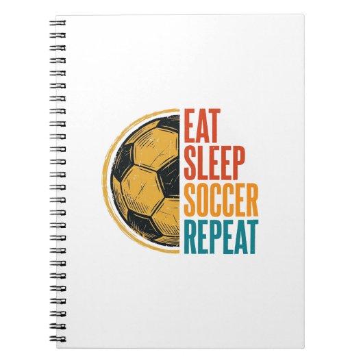 Carnet Manger Dormir Football Répéter Conception de Maill (Devant)