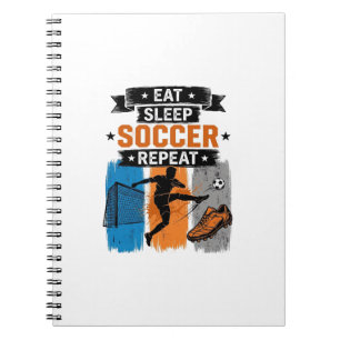 Carnet Manger Dormir Football Répéter Vintage Maillot de