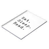 Carnet Manger. Dormir. Lire. (Côté gauche)