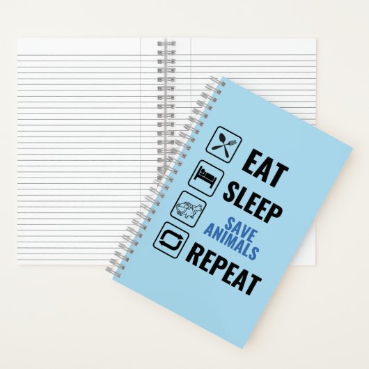 Carnet Manger Dormir Sauver Animaux Répéter (À l'intérieur)